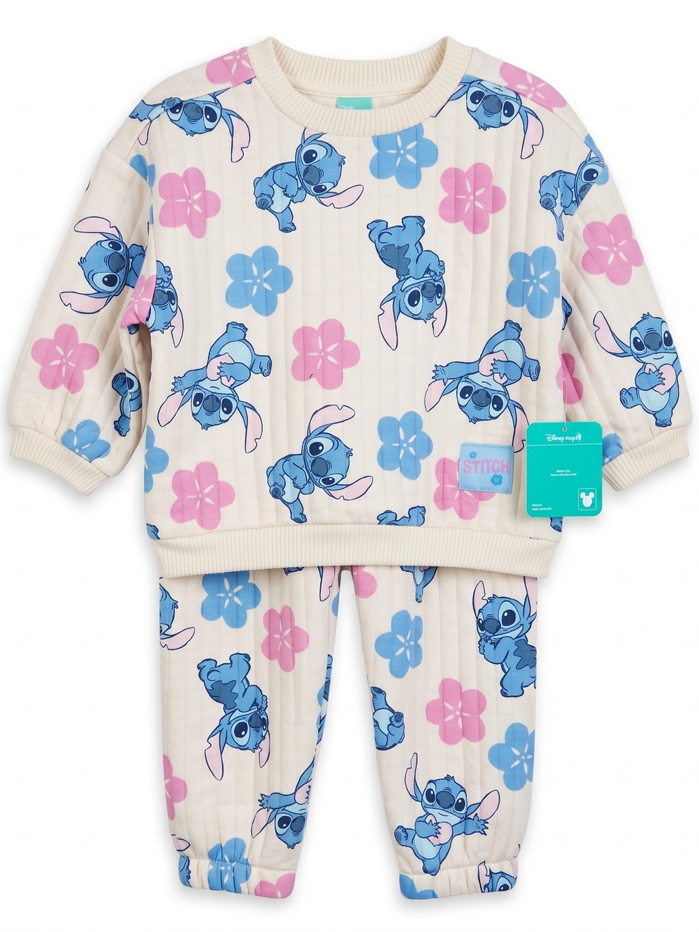 Disney Baby Lilo & Stitch Floral 2 Piece Jogger Outfit Set NWT 24M